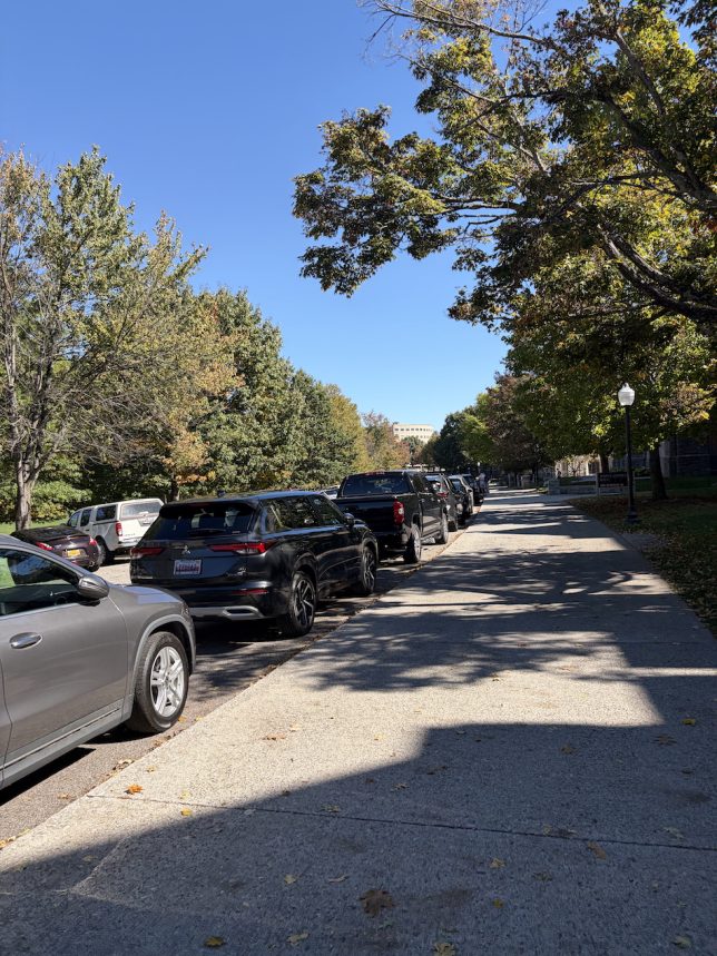 Figure 20: A picture taken on the walkway surrounding the Drillfield in front of Main Campbell hall, showing the walkway. (Original photograph, Anjan Bellamkonda)