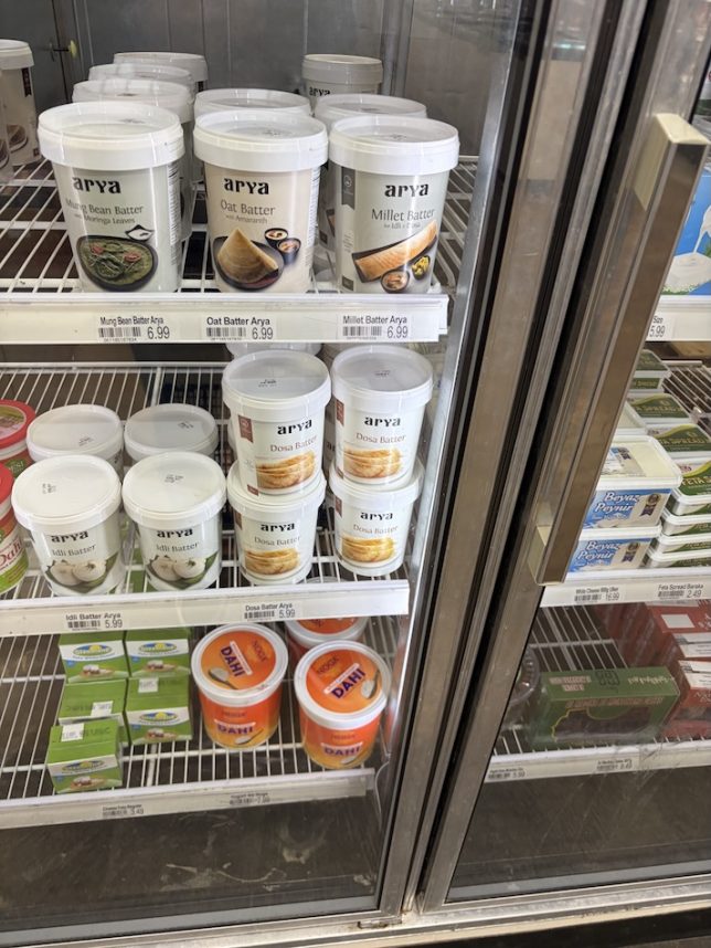 Figure 13: A picture at the refrigerator of Oasis World Market displaying Dosa Batter. (Original photograph, Anjan Bellamkonda)