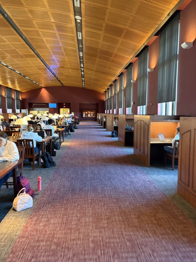 Figure 17: A picture taken in Torgerson Bridge’s hallway, it shows the benches in the hall. (Original photograph, Anjan Bellamkonda)
